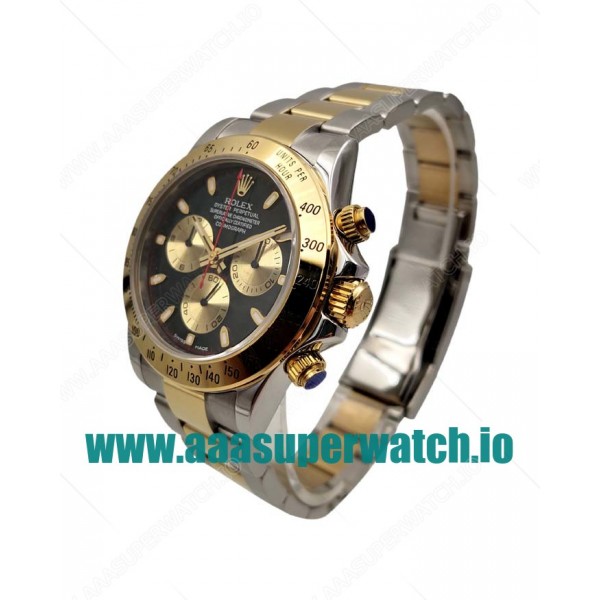 Replica Rolex Cosmograph Daytona 116503 JF Stainless Steel & Yellow Gold Black & Champagne Dial Swiss Valjoux  7750