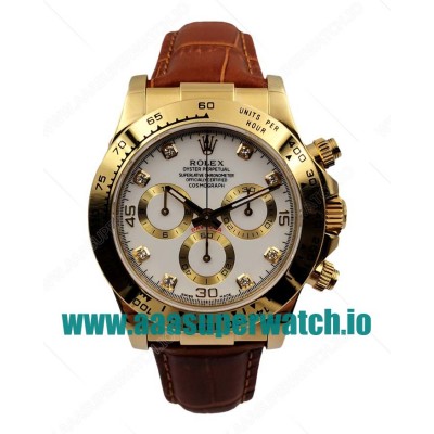 Replica Rolex Cosmograph Daytona 116508 JH Yellow Gold White Dial Swiss Valjoux 7750 Movement