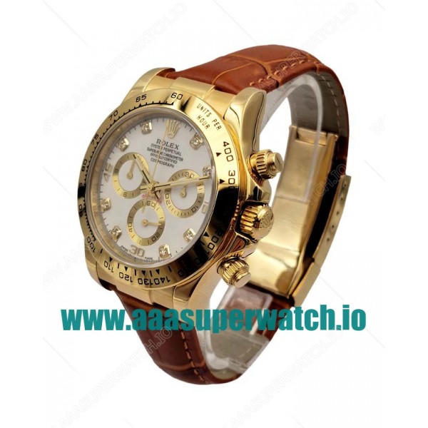 Replica Rolex Cosmograph Daytona 116508 JH Yellow Gold White Dial Swiss Valjoux 7750 Movement