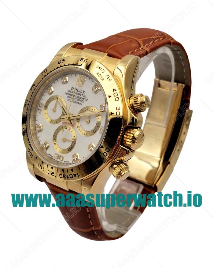 Replica Rolex Cosmograph Daytona 116508 JH Yellow Gold White Dial Swiss Valjoux 7750 Movement