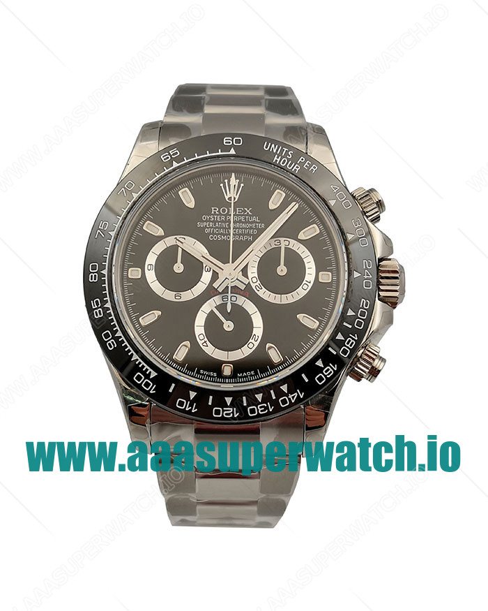 Replica Rolex Daytona Cosmograph 116500LN N Stainless Steel Black Dial Swiss 4130 Run 6@SEC