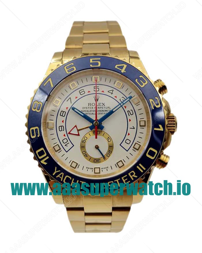 Replica Rolex Yacht-Master II 116688 JF Yellow Gold White Dial Swiss 7750