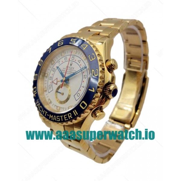 Replica Rolex Yacht-Master II 116688 JF Yellow Gold White Dial Swiss 7750