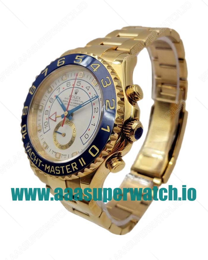 Replica Rolex Yacht-Master II 116688 JF Yellow Gold White Dial Swiss 7750
