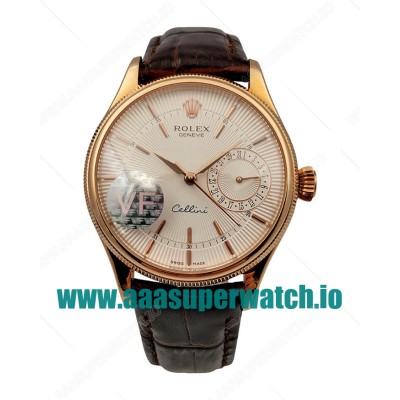 Replica Rolex Cellini Date 50515 VF Rose Gold White Dial Dial Swiss 3165