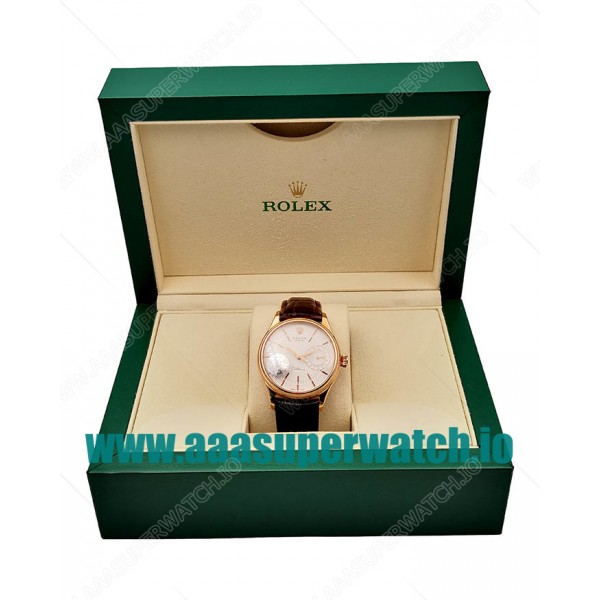 Replica Rolex Cellini Date 50515 VF Rose Gold White Dial Dial Swiss 3165
