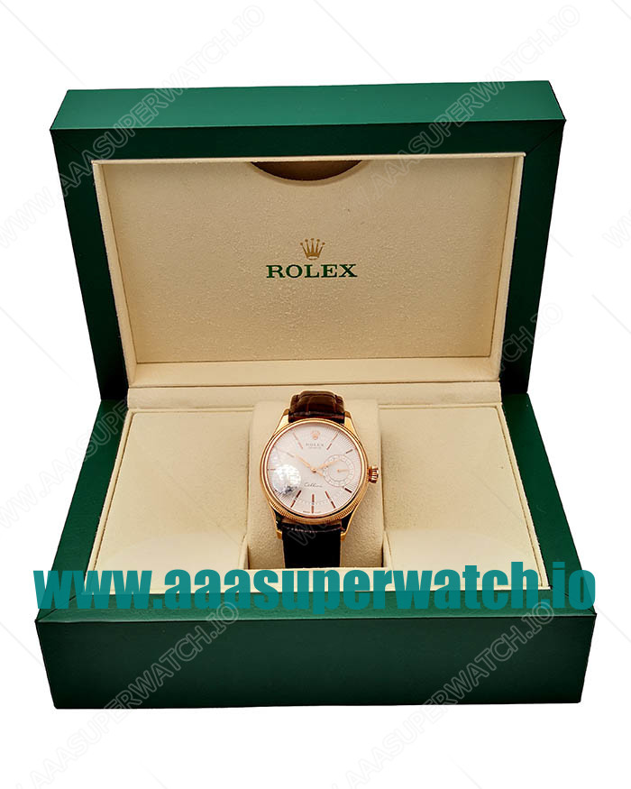 Replica Rolex Cellini Date 50515 VF Rose Gold White Dial Dial Swiss 3165