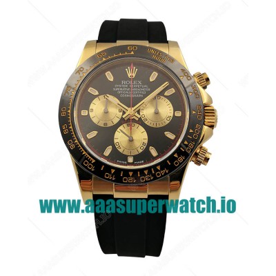 Replica Rolex Daytona Cosmograph 116518LN JH Yellow Gold Black Dial Swiss 4130 Run 6@SEC