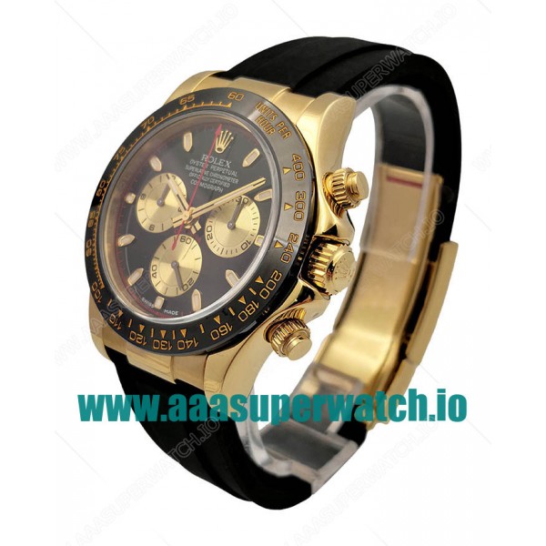 Replica Rolex Daytona Cosmograph 116518LN JH Yellow Gold Black Dial Swiss 4130 Run 6@SEC