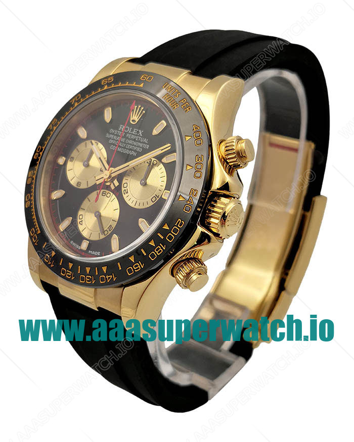 Replica Rolex Daytona Cosmograph 116518LN JH Yellow Gold Black Dial Swiss 4130 Run 6@SEC