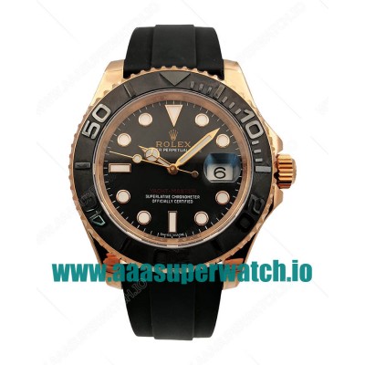 Replica Rolex Yacht-Master 40 116655 AR Rose Gold Black Dial Swiss 3135