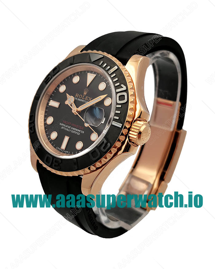 Replica Rolex Yacht-Master 40 116655 AR Rose Gold Black Dial Swiss 3135