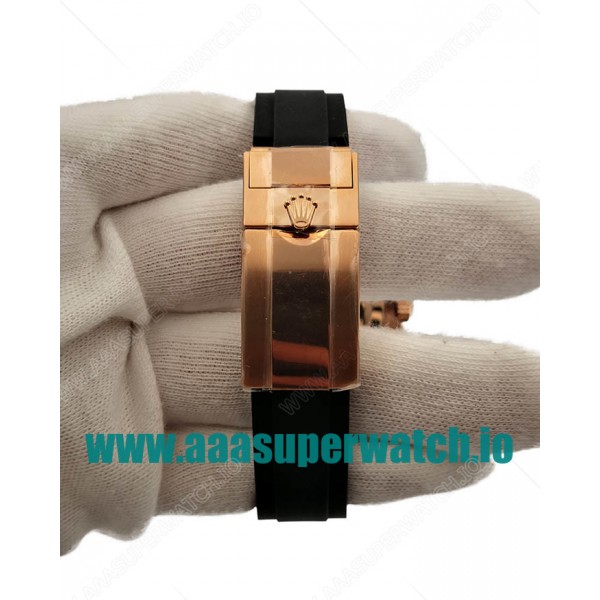 Replica Rolex Yacht-Master 40 116655 AR Rose Gold Black Dial Swiss 3135