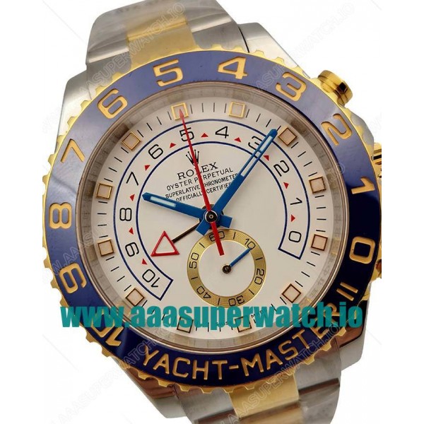  Replica Rolex Yacht-Master II 116681 V5 Stainless Steel & Yellow Gold White Dial Swiss 7750