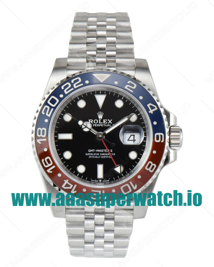 Replica Rolex GMT-Master II 126710BLRO C Factory Stainless Steel Black Dial Swiss 3186