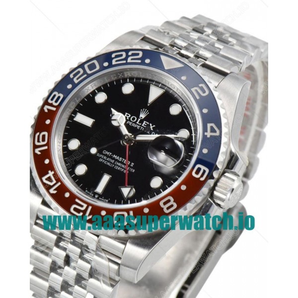 Replica Rolex GMT-Master II 126710BLRO C Factory Stainless Steel Black Dial Swiss 3186