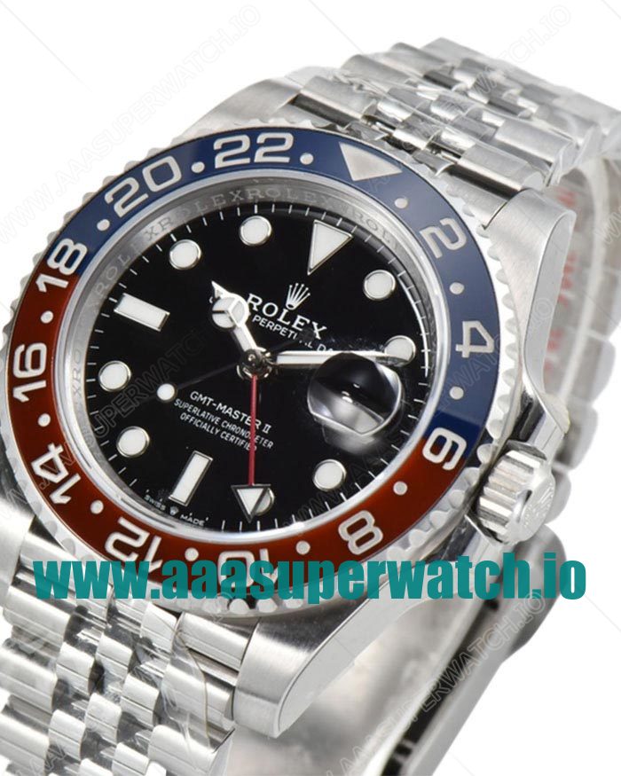 Replica Rolex GMT-Master II 126710BLRO C Factory Stainless Steel Black Dial Swiss 3186