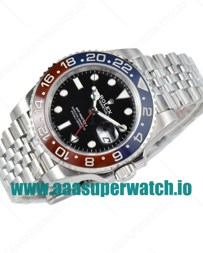Replica Rolex GMT-Master II 126710BLRO C Factory Stainless Steel Black Dial Swiss 3186