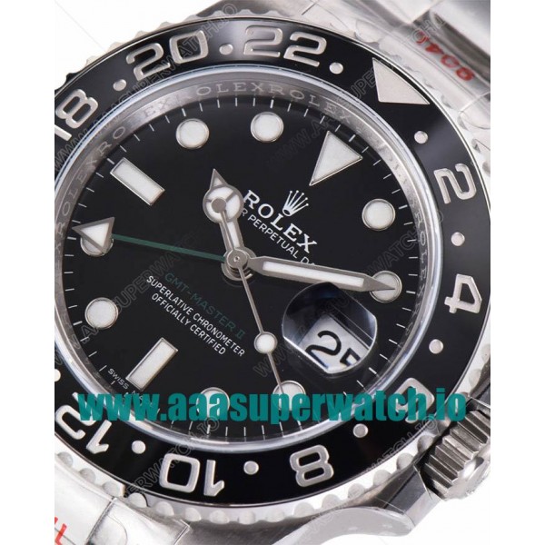 Replica Rolex GMT-Master II 116710LN C Factory Stainless Steel Black Dial Swiss 3186