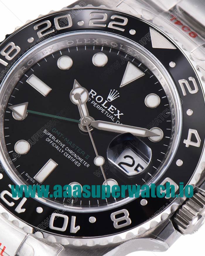 Replica Rolex GMT-Master II 116710LN C Factory Stainless Steel Black Dial Swiss 3186