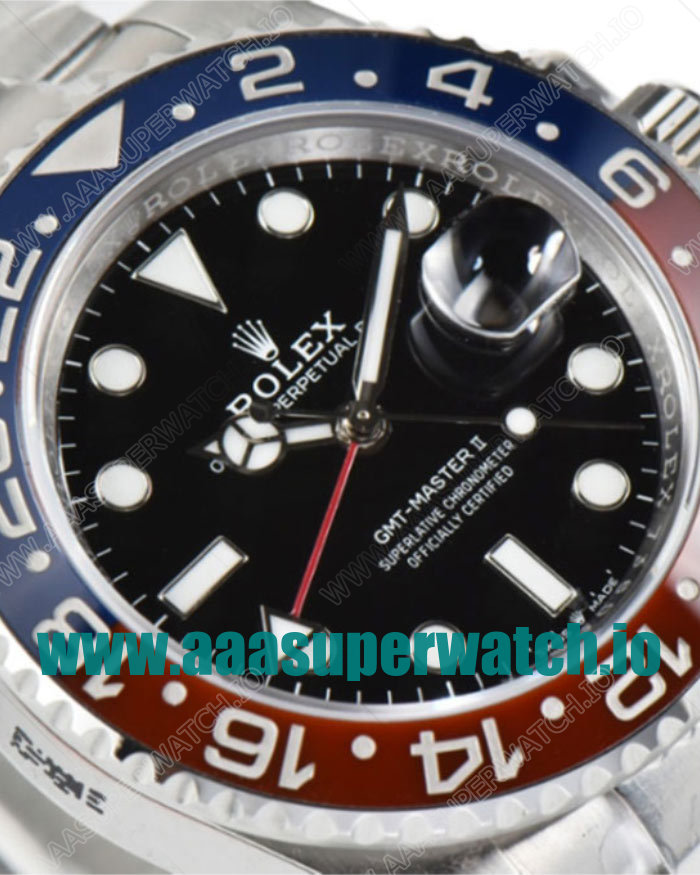 Replica Rolex GMT-Master II 126710BLRO C Factory Stainless Steel Black Dial Swiss 2836-2