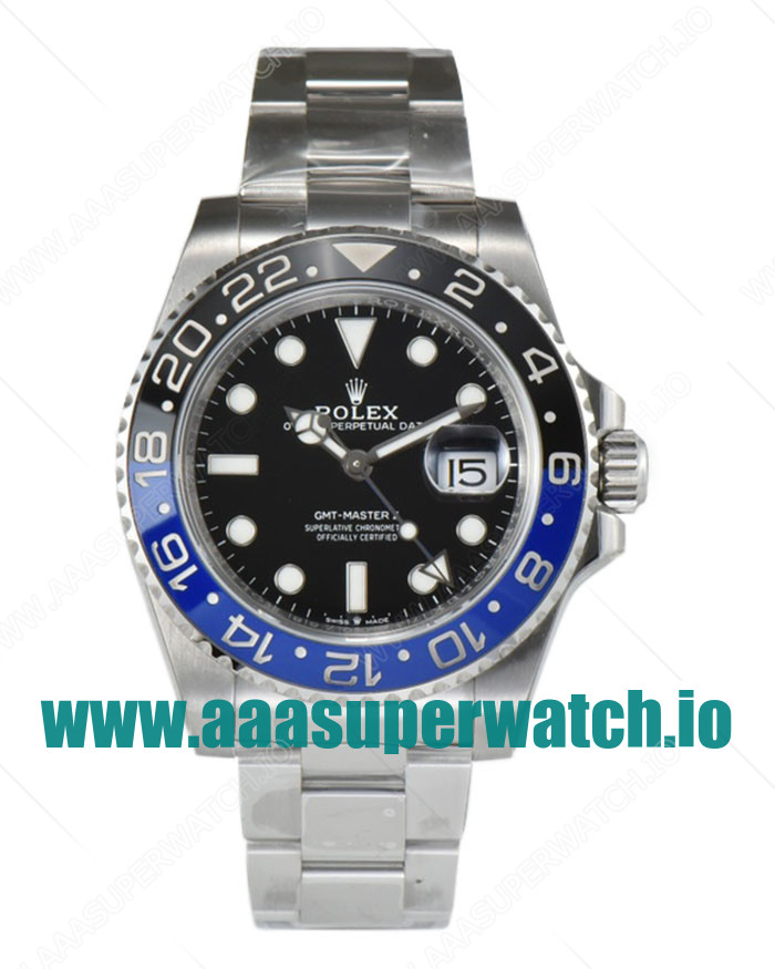 Replica Rolex GMT-Master II 126710BLNR C Factory Stainless Steel Black Dial Swiss 3186 
