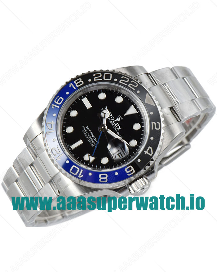 Replica Rolex GMT-Master II 126710BLNR C Factory Stainless Steel Black Dial Swiss 3186 