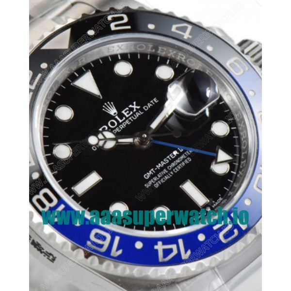 Replica Rolex GMT-Master II 126710BLNR C Factory Stainless Steel Black Dial Swiss 3186 