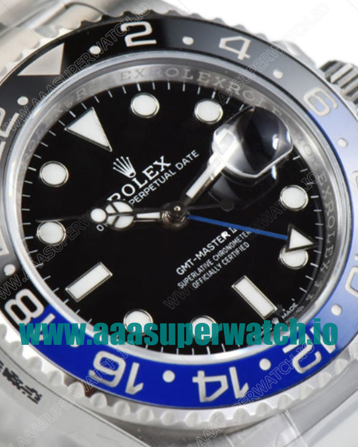 Replica Rolex GMT-Master II 126710BLNR C Factory Stainless Steel Black Dial Swiss 3186 