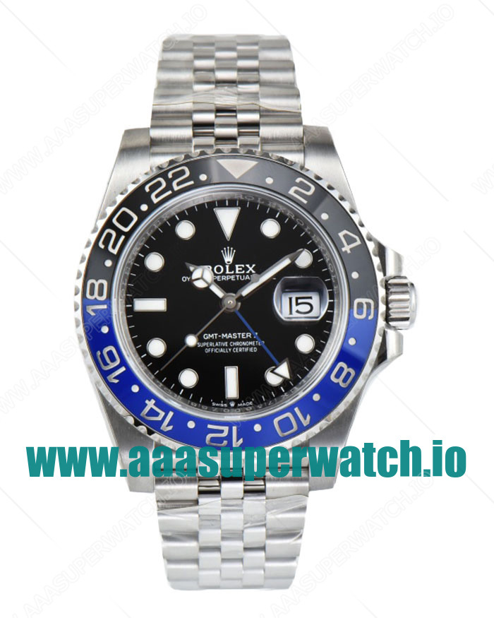 Replica Rolex GMT-Master II 126710BLNR C Factory Stainless Steel Black Dial Swiss 3186 