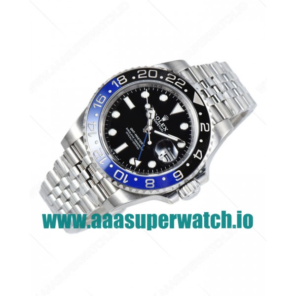 Replica Rolex GMT-Master II 126710BLNR C Factory Stainless Steel Black Dial Swiss 3186 