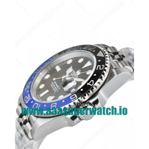 Replica Rolex GMT-Master II 126710BLNR C Factory Stainless Steel Black Dial Swiss 3186 