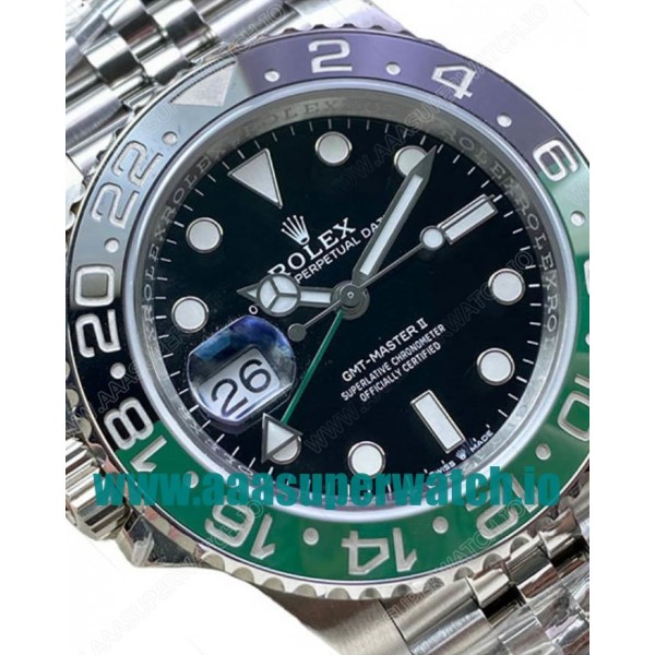 Replica Rolex GMT-Master II 126720VTNR C Factory Stainless Steel Black Dial Swiss 3186