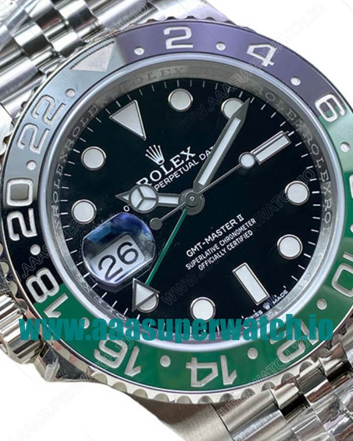Replica Rolex GMT-Master II 126720VTNR C Factory Stainless Steel Black Dial Swiss 3186