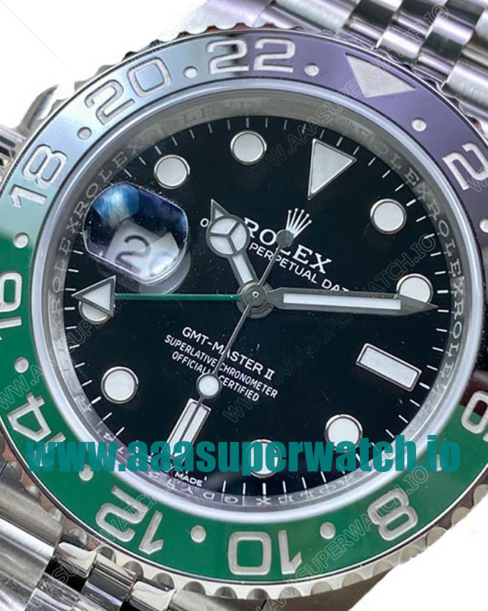 Replica Rolex GMT-Master II 126720VTNR C Factory Stainless Steel Black Dial Swiss 3186