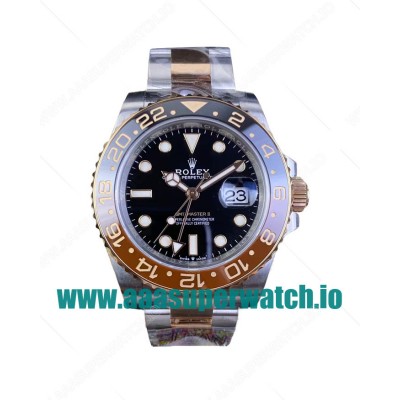 Replica Rolex GMT-Master II 126711CHNR C Factory Stainless Steel & Rose Gold Black Dial Swiss 3186