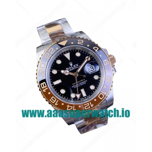 Replica Rolex GMT-Master II 126711CHNR C Factory Stainless Steel & Rose Gold Black Dial Swiss 3186