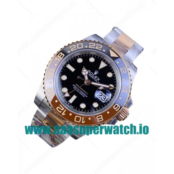Replica Rolex GMT-Master II 126711CHNR C Factory Stainless Steel & Rose Gold Black Dial Swiss 3186