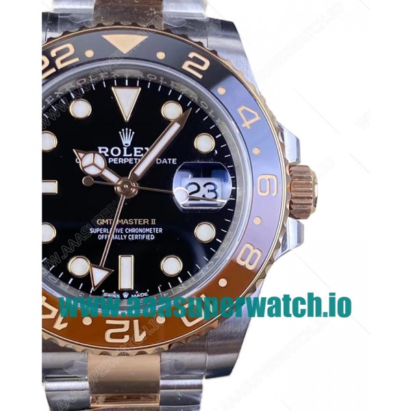 Replica Rolex GMT-Master II 126711CHNR C Factory Stainless Steel & Rose Gold Black Dial Swiss 3186