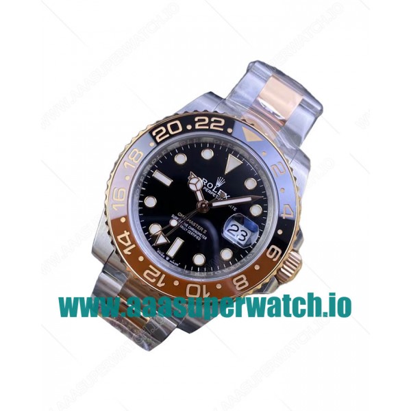 Replica Rolex GMT-Master II 126711CHNR C Factory Stainless Steel & Rose Gold Black Dial Swiss 3186