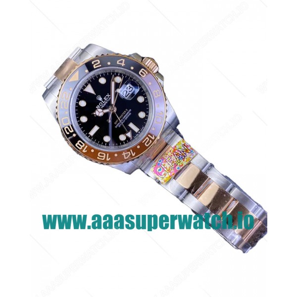 Replica Rolex GMT-Master II 126711CHNR C Factory Stainless Steel & Rose Gold Black Dial Swiss 3186