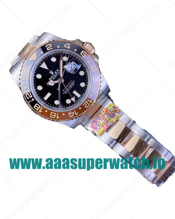 Replica Rolex GMT-Master II 126711CHNR C Factory Stainless Steel & Rose Gold Black Dial Swiss 3186