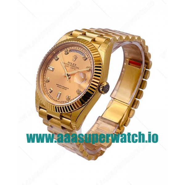 Replica Rolex Day-Date II 218238 41MM KW Yellow Gold Champagne Dial Swiss 3255