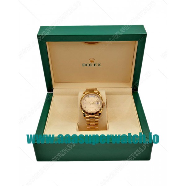 Replica Rolex Day-Date II 218238 41MM KW Yellow Gold Champagne Dial Swiss 3255