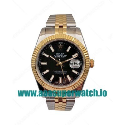 Replica Rolex Datejust II 116333 41MM EW Stainless Steel & Yellow Gold Black Dial Swiss 3235