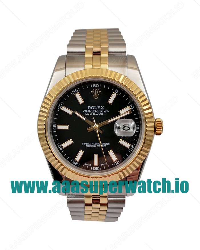 Replica Rolex Datejust II 116333 41MM EW Stainless Steel & Yellow Gold Black Dial Swiss 3235