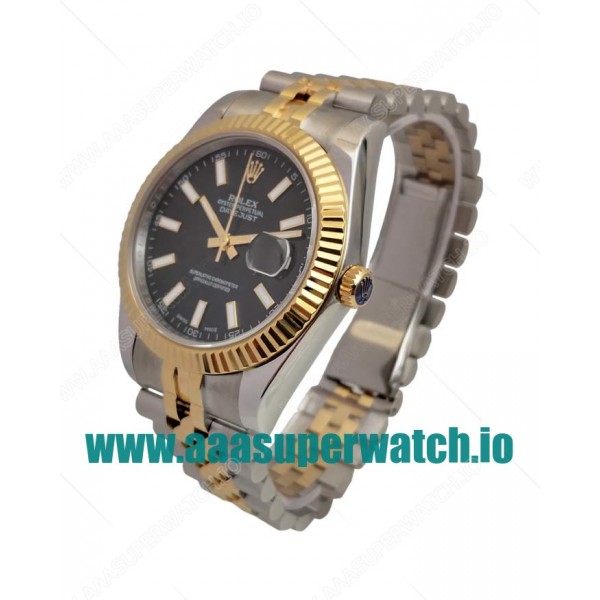 Replica Rolex Datejust II 116333 41MM EW Stainless Steel & Yellow Gold Black Dial Swiss 3235